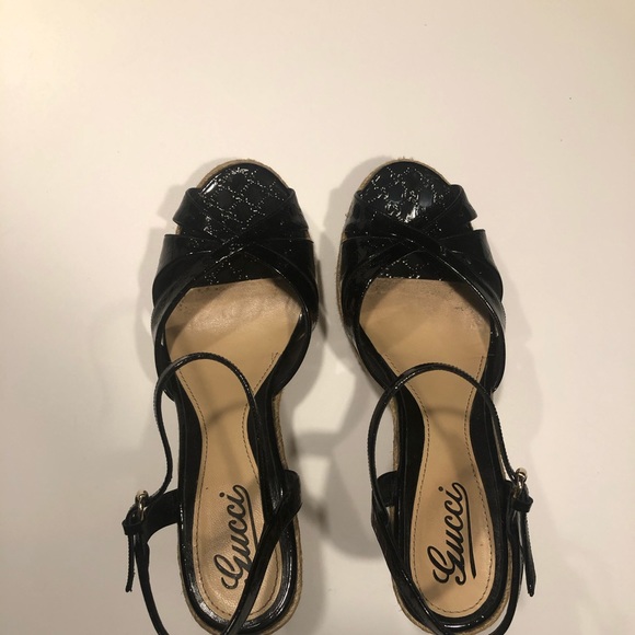 Gucci Black Patent Espadrilles - Picture 2 of 2
